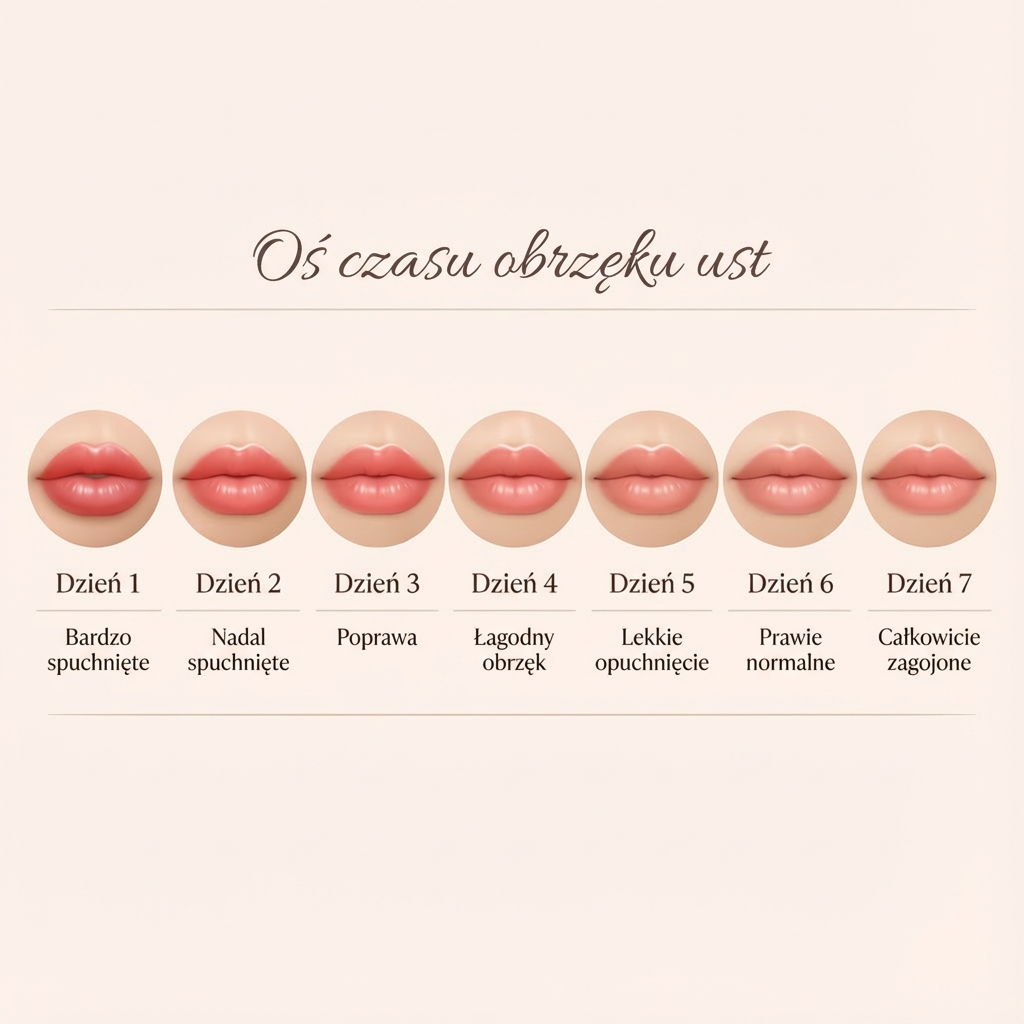 Oś czasu obrzęku ust po powiększaniu ust